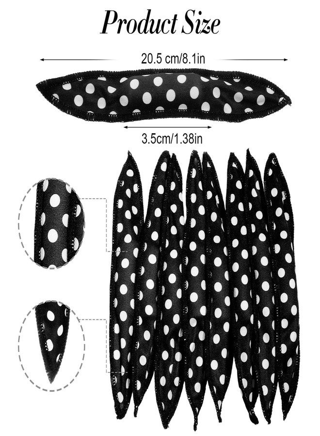 Guduling 8pcs Pillow Rollers for Hair, Black Polka Dot Pillow Rollers, Soft Sponge Pillows Curlers Suitable for Long, Short Hair, Thick and Thin Hairs of All Kinds o Curling - Image 2